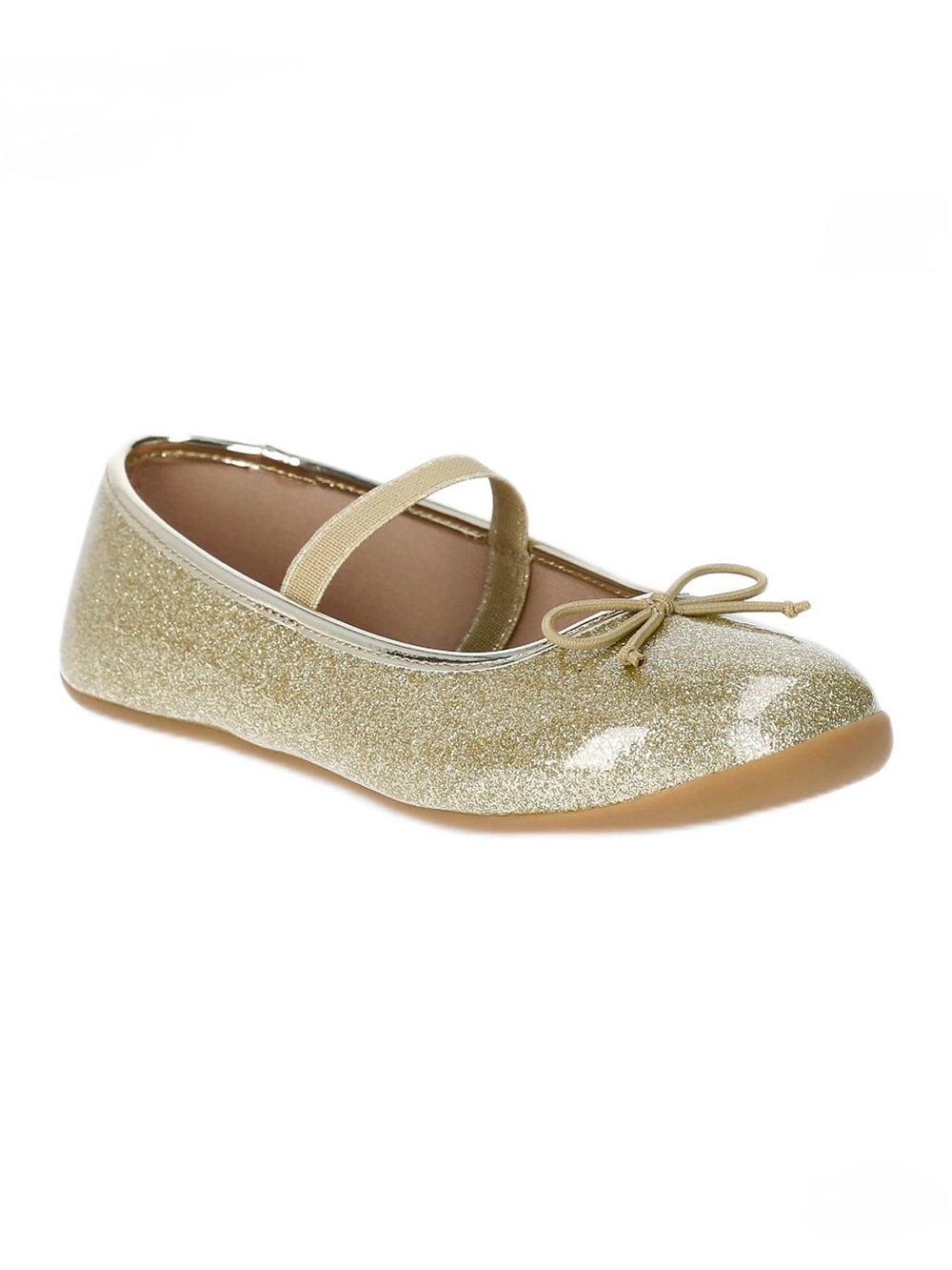 Wonder Nation Glitter Ballet Flats Gold Size 8 Toddler